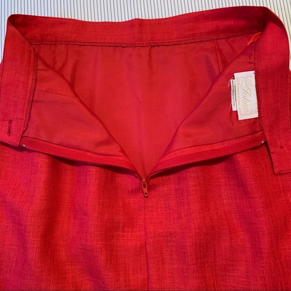 Vintage Red Linen Skirt 1970's Edie Johne, Step back in time, Made in Canada - Picture 9 of 10